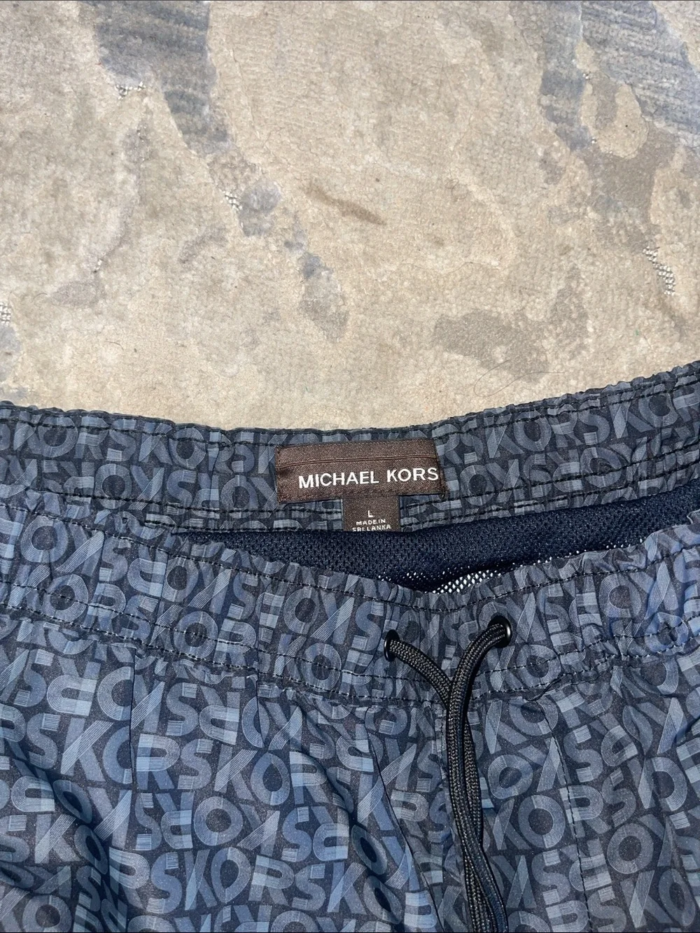 Michael Kors Navy Logo-Print Athletic Shorts